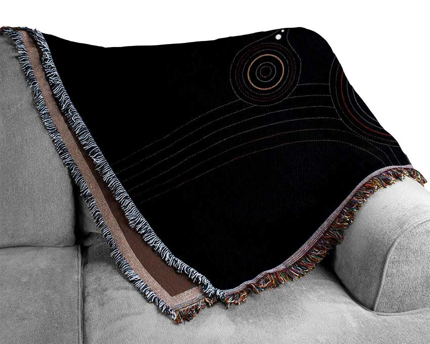 Aboriginal Tree 2 throw blanket made from 100% cotton, featuring a thermal weave for breathability and a luxurious finish, perfect for home decor.